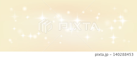 Pale beige yellow backdrop with gold glitter sparkle on bokeh light. Subtle ivory glow and gentle shimmer for cosmetic promo design and elegant invite. Vector pale beige holiday background in cream 140288453