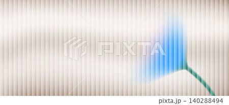 Soft flower ribbed glass background with floral gradation and ripple pattern. Single blue tulip bloom on beige with abstract ripple shimmer. Vector flower backdrop of frosted glass for cosmetic poster 140288494