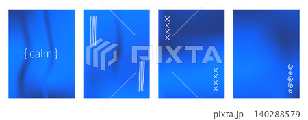 Fresh blue gradient with bright azure water tones and calm coastal panels on four posters. Cool blue gradation and soft water haze fill a vertical summer set. Vector background for a greeting card Fresh blue gradient with bright azure water tones and calm coastal panels on four posters. Cool blue gradation and soft water haze fill a vertical summer set. Vector background for a greeting card 140288579