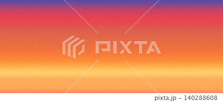 Grainy noise simple gradient. Gradation sunset background. Warm vibrant colors blend, perfect for summer designs, abstract sky texture with light and gentle color transitions. Vector retro bg 140288608