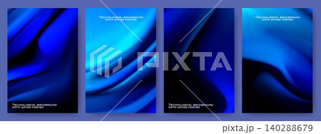 Abstract AI wave background with blue gradient 140288679