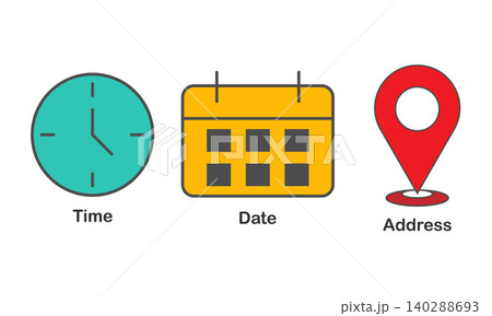 Time Date Location Icon Collection Time Date Location Icon Collection 140288693