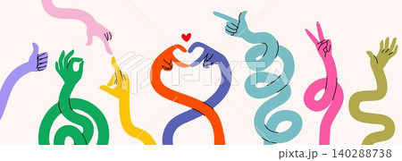 Flexible cartoon arms with expressive gestures Flexible cartoon arms with expressive gestures 140288738
