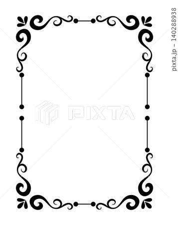 Decorative frame. Vintage calligraphic antique border. Ornate calligraph rectangle frame, wedding elegant ornamental border and filigree floral ornament for framed certificate template Decorative frame. Vintage calligraphic antique border. Ornate calligraph rectangle frame, wedding elegant ornamental border and filigree floral ornament for framed certificate template 140288938