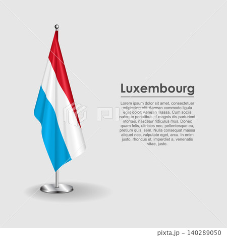 Luxembourg national flag on a metallic vertical stand. Vector illustration. Luxembourg national flag on a metallic vertical stand. Vector illustration. 140289050