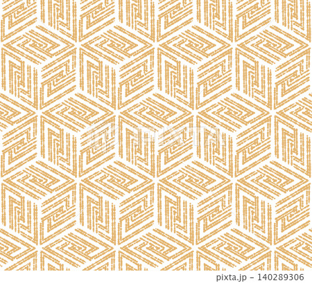 Abstract geometric pattern. A seamless vector background. White and golden ornament. Graphic modern pattern. Simple lattice graphic design 140289306