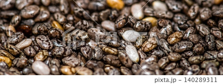 Dry organic chia seeds texture abstract background 140289311