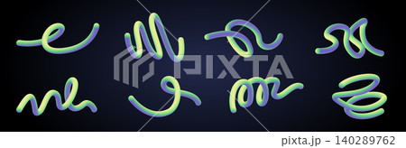 3d Abstract wavy lines with vibrant neon gradient 3d Abstract wavy lines with vibrant neon gradient 140289762