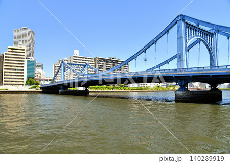 清洲橋(隅田川)周辺を左岸下流より望む(東京都中央区)【2026.5】 清洲橋(隅田川)周辺を左岸下流より望む(東京都中央区)【2026.5】 140289919