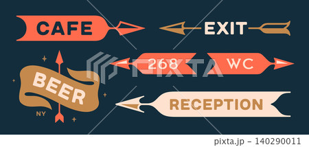 Wayfinding arrows. Directional signs collection Wayfinding arrows. Directional signs collection 140290011