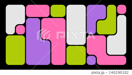 Trendy Y2K Geometric Bento Grid Layouts. Futuristic Naive Shapes, Brutalist Blocks, Web Frames, UI Panels, And Modular Grid Design Elements. 140290182