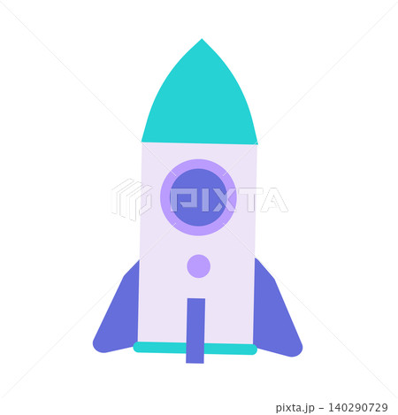 かわいいフラットデザインのロケットイラスト スタートアップ・ビジネス成長・シンプル かわいいフラットデザインのロケットイラスト スタートアップ・ビジネス成長・シンプル 140290729