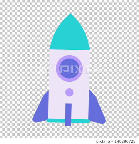 かわいいフラットデザインのロケットイラスト スタートアップ・ビジネス成長・シンプル かわいいフラットデザインのロケットイラスト スタートアップ・ビジネス成長・シンプル 140290729