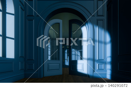 Sinister Dark Gothic Corridor Mystery Portal, 3D Render Haunted Palace Sinister Dark Gothic Corridor Mystery Portal, 3D Render Haunted Palace 140291072