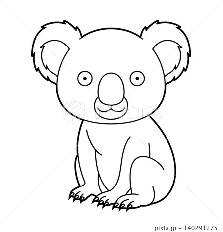 Easy coloring cartoon vector illustration of a koala isolated on white background Easy coloring cartoon vector illustration of a koala isolated on white background 140291275