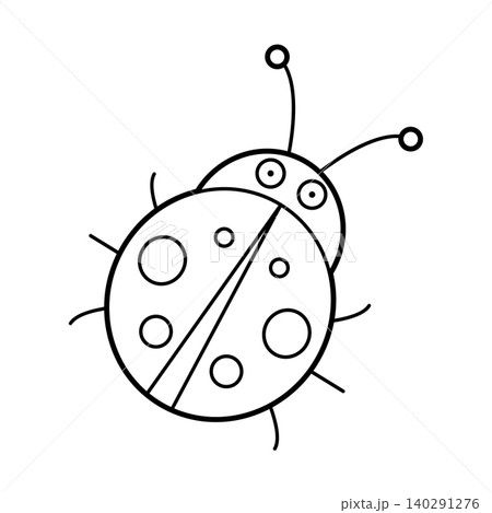 Easy coloring cartoon vector illustration of a ladybug isolated on white background Easy coloring cartoon vector illustration of a ladybug isolated on white background 140291276