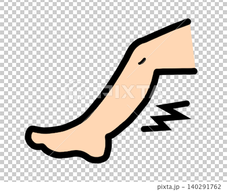 Simple, colored icons representing leg cramps. Simple, colored icons representing leg cramps. 140291762