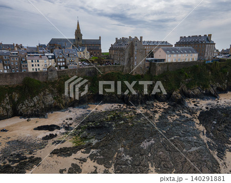 Panoramic view of charming streets of Granville, the city in Normandy 140291881
