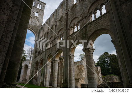 Ruins of Jumieges Abbey by the Seine River, Normandy 140291997