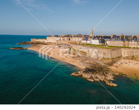 Aerial View of the Walled City of Saint-Malo, France Aerial View of the Walled City of Saint-Malo, France 140292024