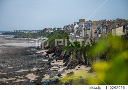 Panoramic view of charming streets of Granville, the city in Normandy 140292066