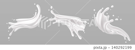 Fresh milk splash with creamy swirl, liquid wave Fresh milk splash with creamy swirl, liquid wave 140292199