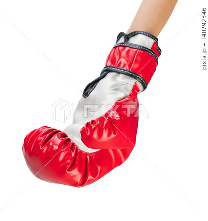Clipping path, Hands wearing red boxing gloves on white background. Clipping path, Hands wearing red boxing gloves on white background. 140292346