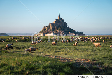 Mont Saint-Michel Abbey and Village, Normandy, France Mont Saint-Michel Abbey and Village, Normandy, France 140292635