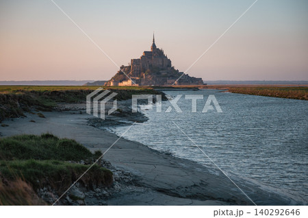 Mont Saint-Michel Abbey and Village, Normandy, France Mont Saint-Michel Abbey and Village, Normandy, France 140292646