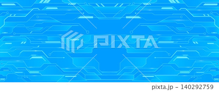 Seamless AI circuit board pattern on blue Seamless AI circuit board pattern on blue 140292759