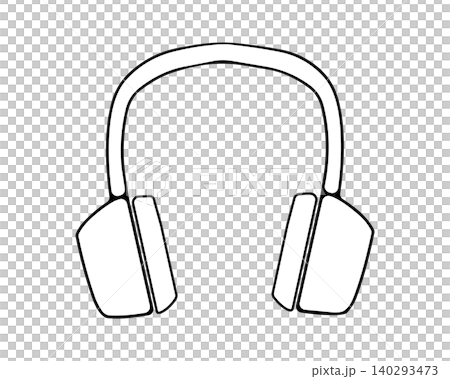 ヘッドホンのシンプルな手描き風アイコンイラスト ヘッドホンのシンプルな手描き風アイコンイラスト 140293473