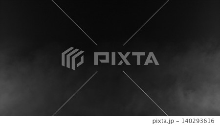Soft white smoke drifting through dark background. Abstract fog texture ideal for cinematic overlays, visual effects, compositing, atmospheric scenes and creative video production. 140293616
