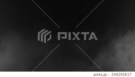 Soft white smoke drifting through dark background. Abstract fog texture ideal for cinematic overlays, visual effects, compositing, atmospheric scenes and creative video production. 140293617