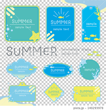 Pastel-colored summer frame set Pastel-colored summer frame set 140293978