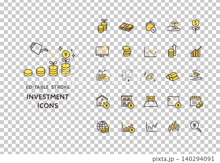 A set of icons related to investing. A set of icons related to investing. 140294091