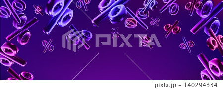 3D chrome purple holographic percent background 140294334