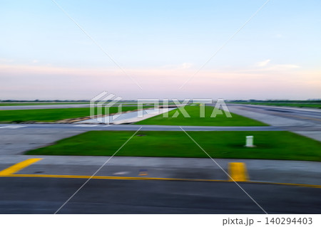 Airport scene. The runway of the airport. Travel and transportation scene. Airport scene. The runway of the airport. Travel and transportation scene. 140294403