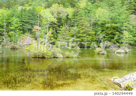 長野県松本市 上高地の明神池 長野県松本市 上高地の明神池 140294449