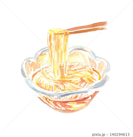 箸ですくいあげたところてんの水彩イラスト 140294613