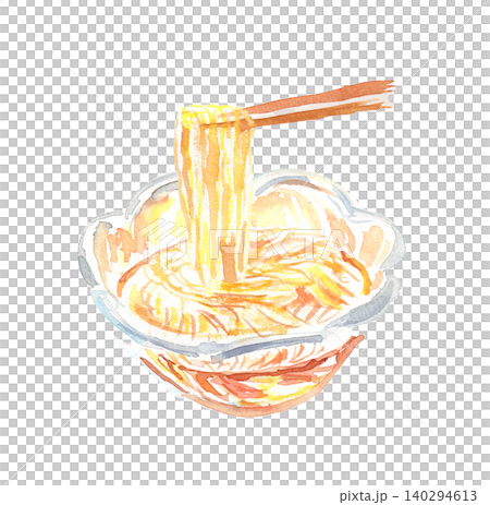 箸ですくいあげたところてんの水彩イラスト 140294613