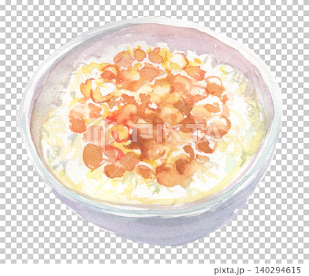 納豆ご飯の水彩イラスト 140294615