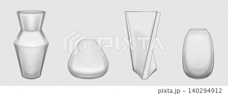 3d realistic empty glass vase, transparent carafe 3d realistic empty glass vase, transparent carafe 140294912
