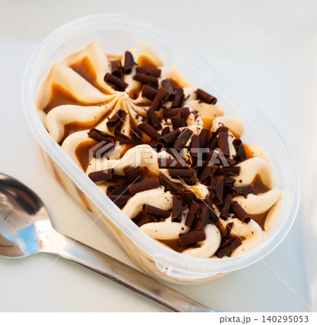 Ice cream dessert with chocolate crust Ice cream dessert with chocolate crust 140295053