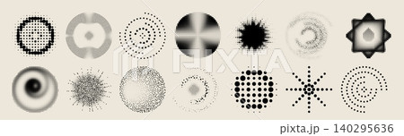 Abstract circular pattern, swirl halftone dots Abstract circular pattern, swirl halftone dots 140295636