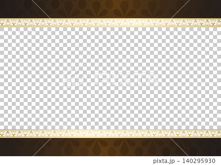 茶色と金のアラベスク唐草オーナメントの高級感ある白い装飾フレーム背景 茶色と金のアラベスク唐草オーナメントの高級感ある白い装飾フレーム背景 140295930