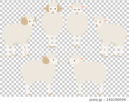 羊のイラストセット 羊のイラストセット 140296094