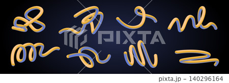 3d Abstract wavy lines with vibrant neon gradient 3d Abstract wavy lines with vibrant neon gradient 140296164