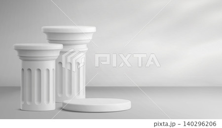 White marble stone roman podium, greek column base White marble stone roman podium, greek column base 140296206