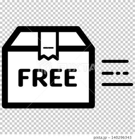 シンプルでかわいい送料無料のアイコン(モノクロ) シンプルでかわいい送料無料のアイコン(モノクロ) 140296343