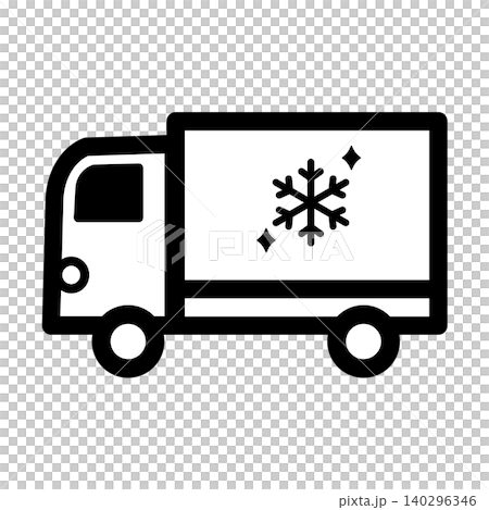シンプルでかわいい冷凍便のアイコン(モノクロ) シンプルでかわいい冷凍便のアイコン(モノクロ) 140296346